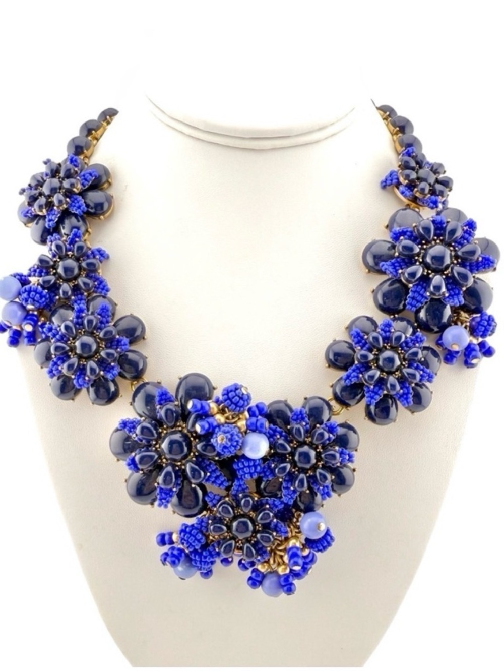 J CREW Blue Gardenia Statement Necklace